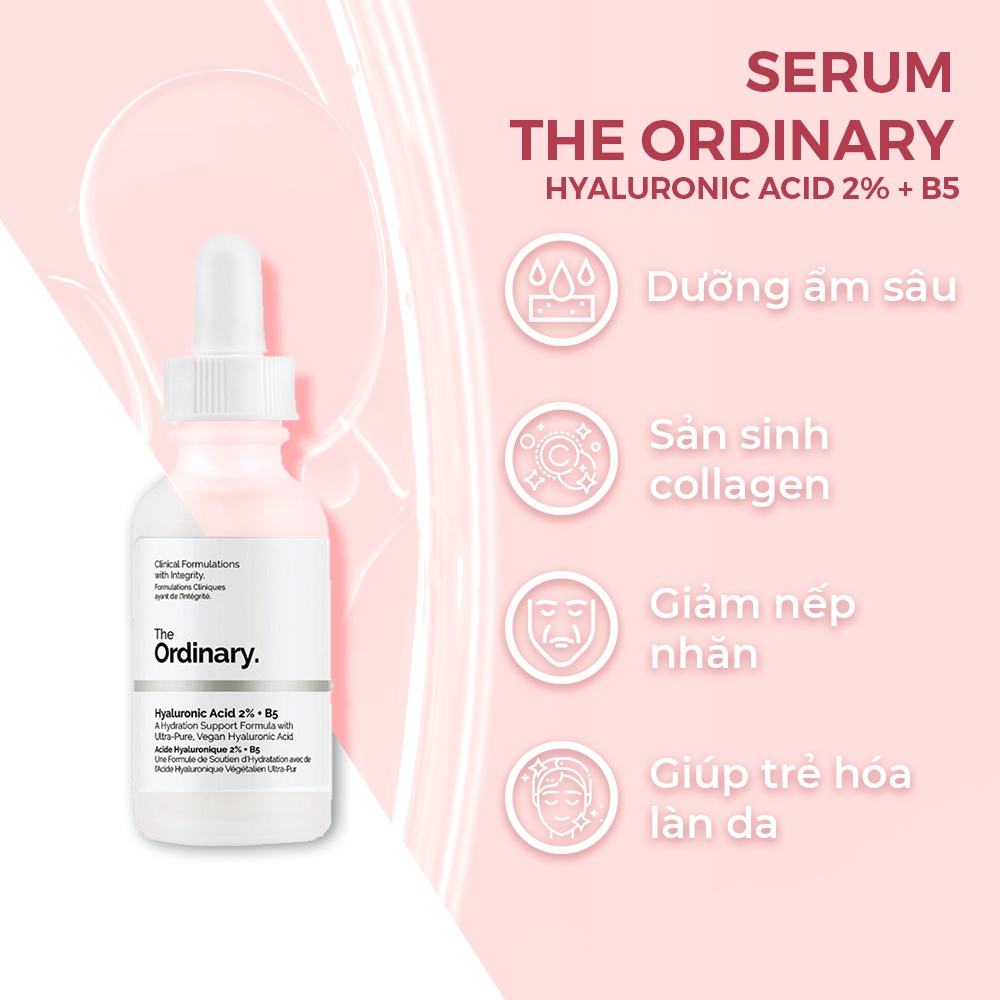 Serum The Ordinary Hyarulonic acid 2% + B5 30ml, Tinh Chất cấp nước và phục hồi da