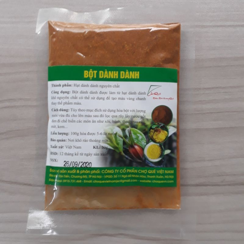 Bột dành dành nguyên chất 50g - bột tạo màu vàng