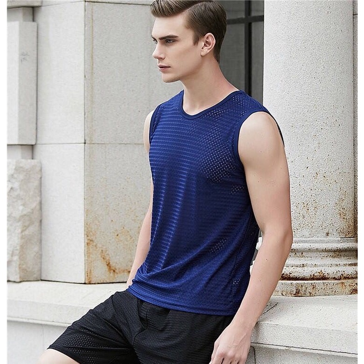 Áo ba lỗ thể thao nam thông hơi mặc nhà tập gym cực mát lạnh A3L01 - Overman