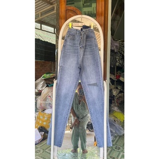Jeans dài lưng cao co giãn rách bẹ PT