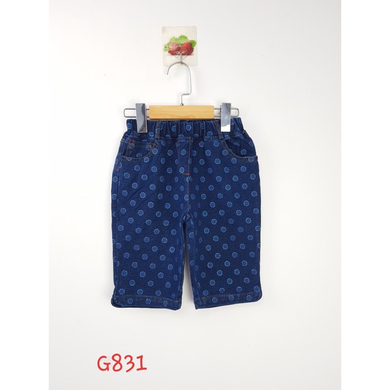 G831-M1 - Quần Jean bé gái , chấm bi , màu xanh , size bé 1t-13t , ri6 - Hàng Made In Vietnam