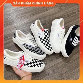 Giày thể thao vans đen old vault , giày sneaker nam nữ van lười caro kẻ ô full box bill tag