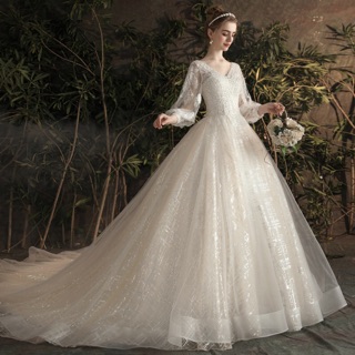 [kèm ảnh thật] Váy cưới tay dài, bồng bềnh 💗💗