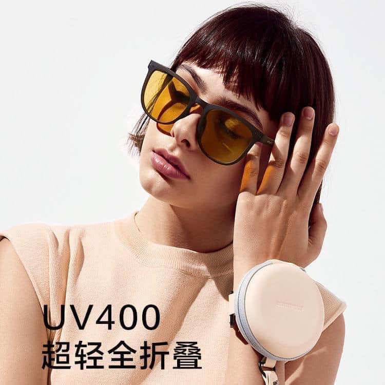 Kính mắt nữ gấp gọn chống chói chống tia UV kèm hộp da sang trọng full box