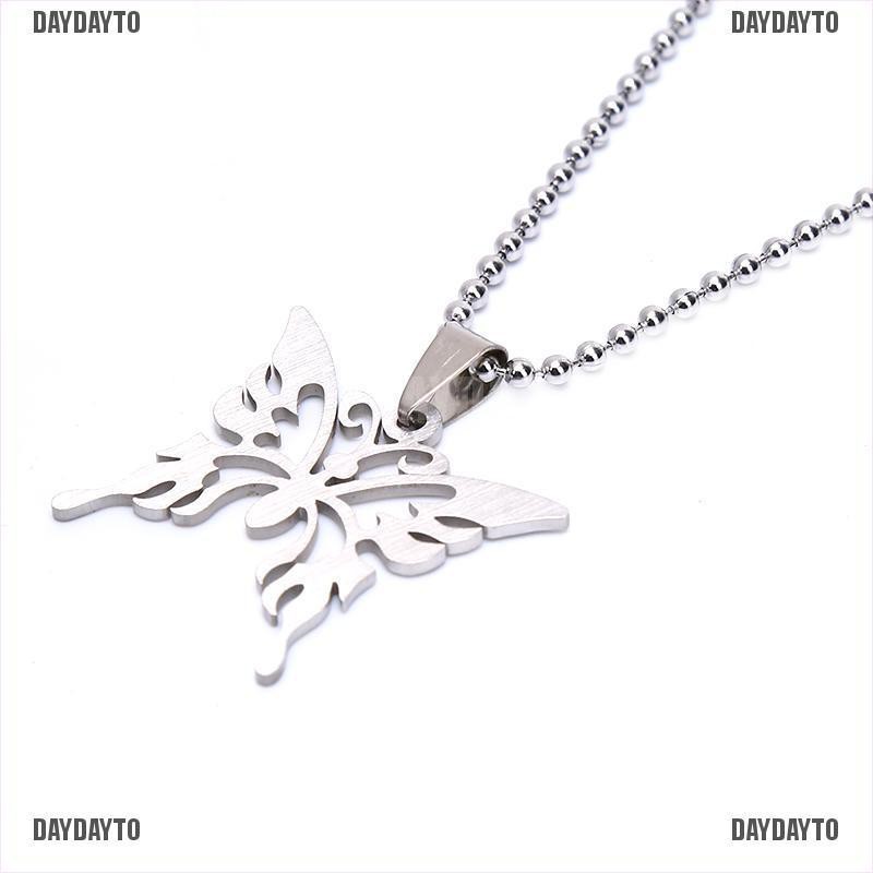 Vòng cổ Mặt Hình Bướm Bằng Thép Không Gỉ Thời Trang Cho Nam Nữ