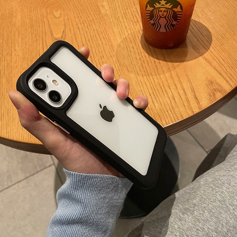 Ốp điện thoại cứng khung viền dẻo trong suốt trong như pha lê chống sốc cho IPHONE 13 12 PRO MAX 11 X XR XS MAX 7 8PLUS | BigBuy360 - bigbuy360.vn