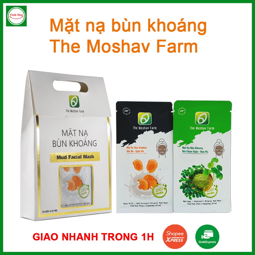 Mặt nạ bùn khoáng The Moshav Farm 100% từ thiên nhiên; giúp cấp ẩm và tăng độ ẩm cho da, ngăn ngừa mụn