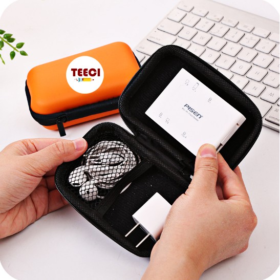 &lt;Video Review&gt; Hộp Bao Bob Da Đựng Tai Nghe Phone Phụ Kiện Có Khóa Kéo Chống Bụi Lưới Chống Rối Chữ Nhật Bỏ Túi U185