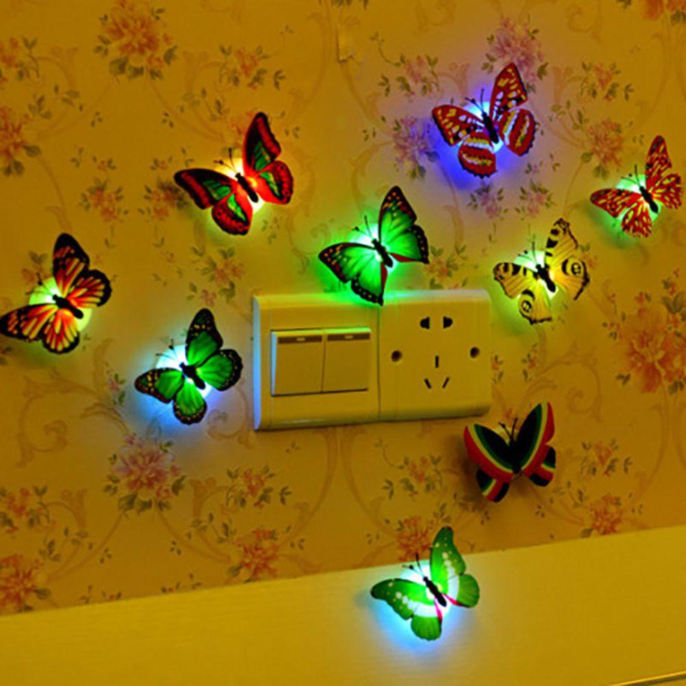 Sticker Dán Tường Họa Tiết 3D Hình Con Bướm Dùng Trong Trang Trí Phòng Ngủ