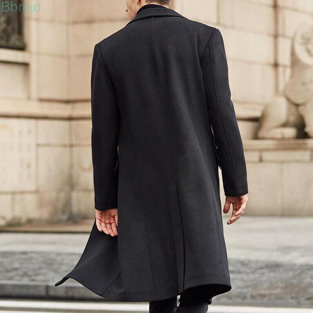 Coat Long Sleeve Men Blazer Winter Single-Breasted Lapel Business Trench Coat Outwear Casual Long Jacket Plus size