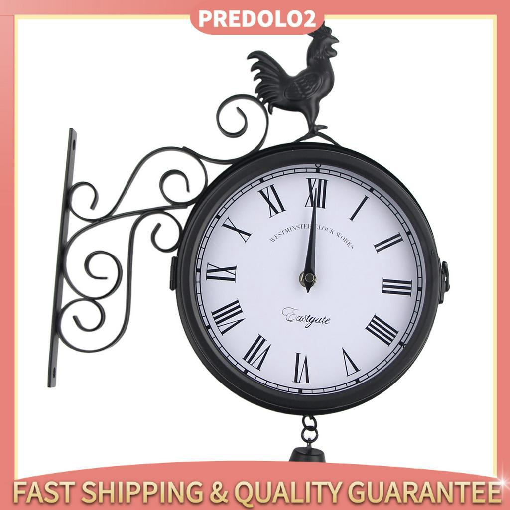 [Predolo2] Đồng Hồ Treo Tường Đếm Giờ Và Nhiệt Kế Hai Mặt Có Giá Đỡ Xoay Trang Trí