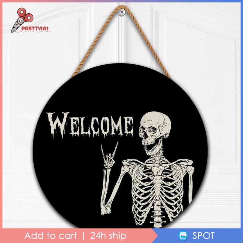 Bảng Gỗ Treo Trang Trí Chủ Đề Halloween Prettyia1