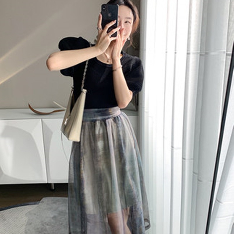 Áo thun SUXI tay phồng ngắn đơn giản dành cho nữ