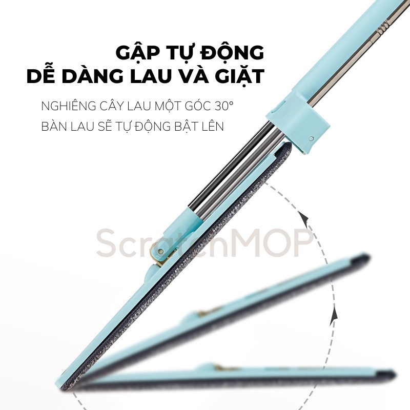 Cây Lau Nhà Tự Vắt Thông Minh 2 In 1 Spin Mop Chổi Lau Nhà Tự Vắt Cao Cấp Tặng Kèm 2 Bông Lau