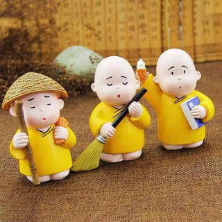 TƯỢNG 3 TIỂU SƯ PHỤ ÁO VÀNG [TỊNH TÂM - HÀNH ĐỘNG - TRÍ TUỆ]