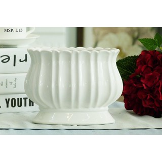 Lọ hoa sứ miệng lượn (Có 3 size)