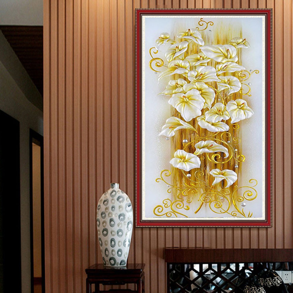 Bộ tự làm tranh đính đá 5D họa tiết hình hoa tuyệt đẹp DIY treo trang trí kèm phụ kiện | BigBuy360 - bigbuy360.vn