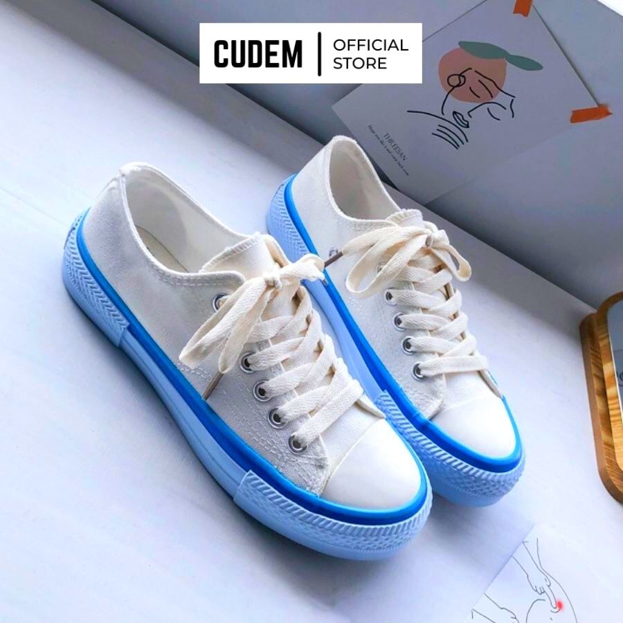 Giày thể thao nữ cổ thấp đế màu sắc độc lạ dành cho học sinh sinh viên S37