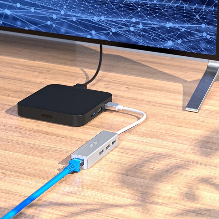 Hub Type c to LAN RJ45 kèm bộ chia cổng usb