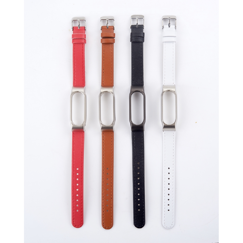 Dây đeo bằng da cho đồng hồ thông minh Xiaomi Mi Band 2 Miband 3