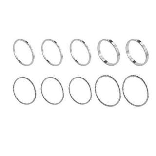 Set 10 nhẫn tròn trơn basic
