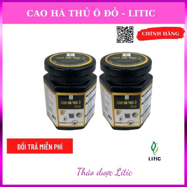 Cao Hà Thủ ô gold LITIC 100g, ngăn tóc bạc sớm, kích mọc tóc, chống dụng tóc, đẹp da, mạnh gân cốt, bồi bổ cơ thể MHTO