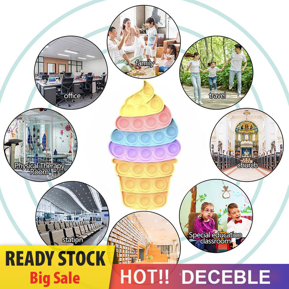 Đồ chơi Pop It giảm căng thẳng hình que kem màu sắc cầu vồng