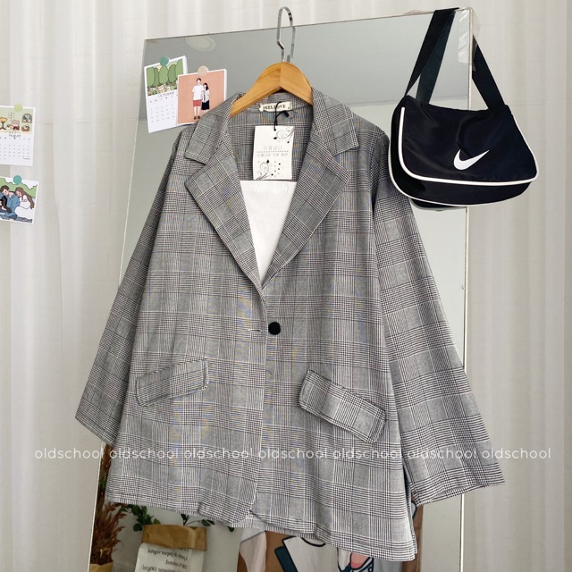 ÁO BLAZER KẺ 1 lớp tay dài, ÁO BLAZER KẺ 1 lớp áo vest nhiều màu (ảnh thật/sẵn/cóvideo). | BigBuy360 - bigbuy360.vn