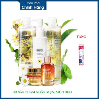 [Derladie_SET 5 MÓN] Bộ dưỡng da 5 sản phẩm chăm sóc da mụn, dưỡng trắng da, mờ thâm, sẹo rỗ Chiết Xuất Cây Phỉ Derladie