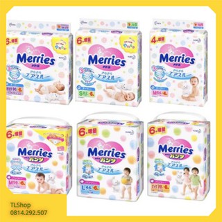 Bỉm merries nội địa nhật thêm miếng dán/quần nb96 / s88 / m68 / l58 / m64 / l50 /xl44/xxl26