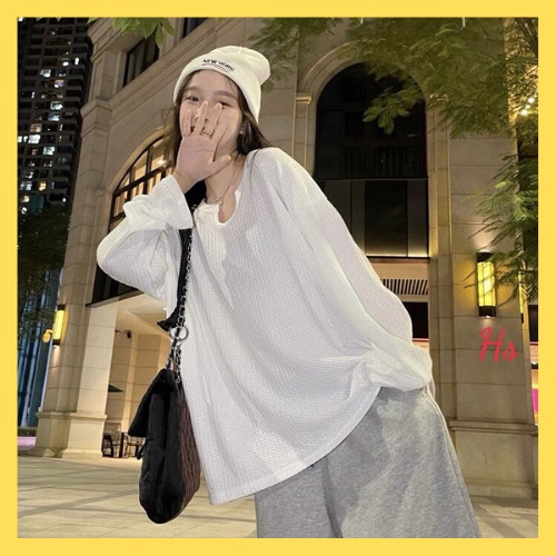 Áo dài tay khoét ngực tổ ong - Áo nữ ulzzang phong cách Hàn Quốc - MIUMIU CLOTHINGS | BigBuy360 - bigbuy360.vn