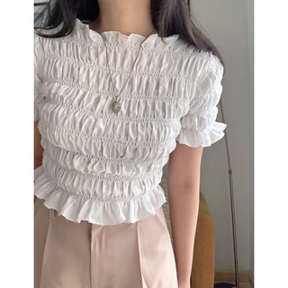JANET STUDIO •  nhún thun tay ngắn