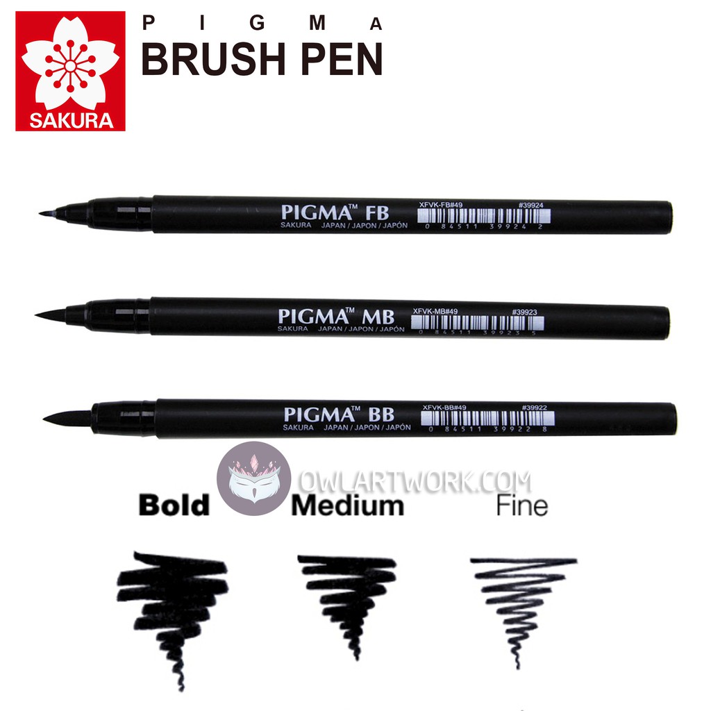 [CHÍNH HÃNG] Bút cọ chuyên nghiệp Sakura Pigma Brush Pen (3 size)