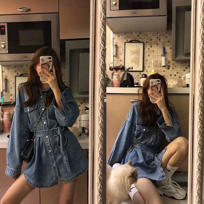 Váy denim dáng ngắn
