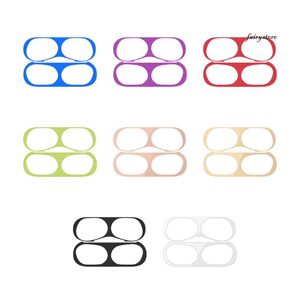 Bộ 2 Miếng Dán Kim Loại Chống Bụi Cho Tai Nghe Apples Air-pods Pro