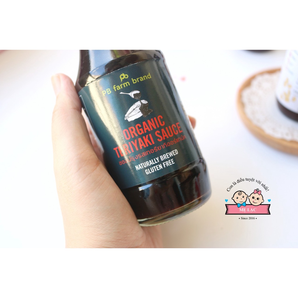 [PB FARM] Sốt Teriyaki hữu cơ siêu ngon dùng ướp đồ ăn cho bé ăn dặm từ 12 tháng tuổi, chai 200ml