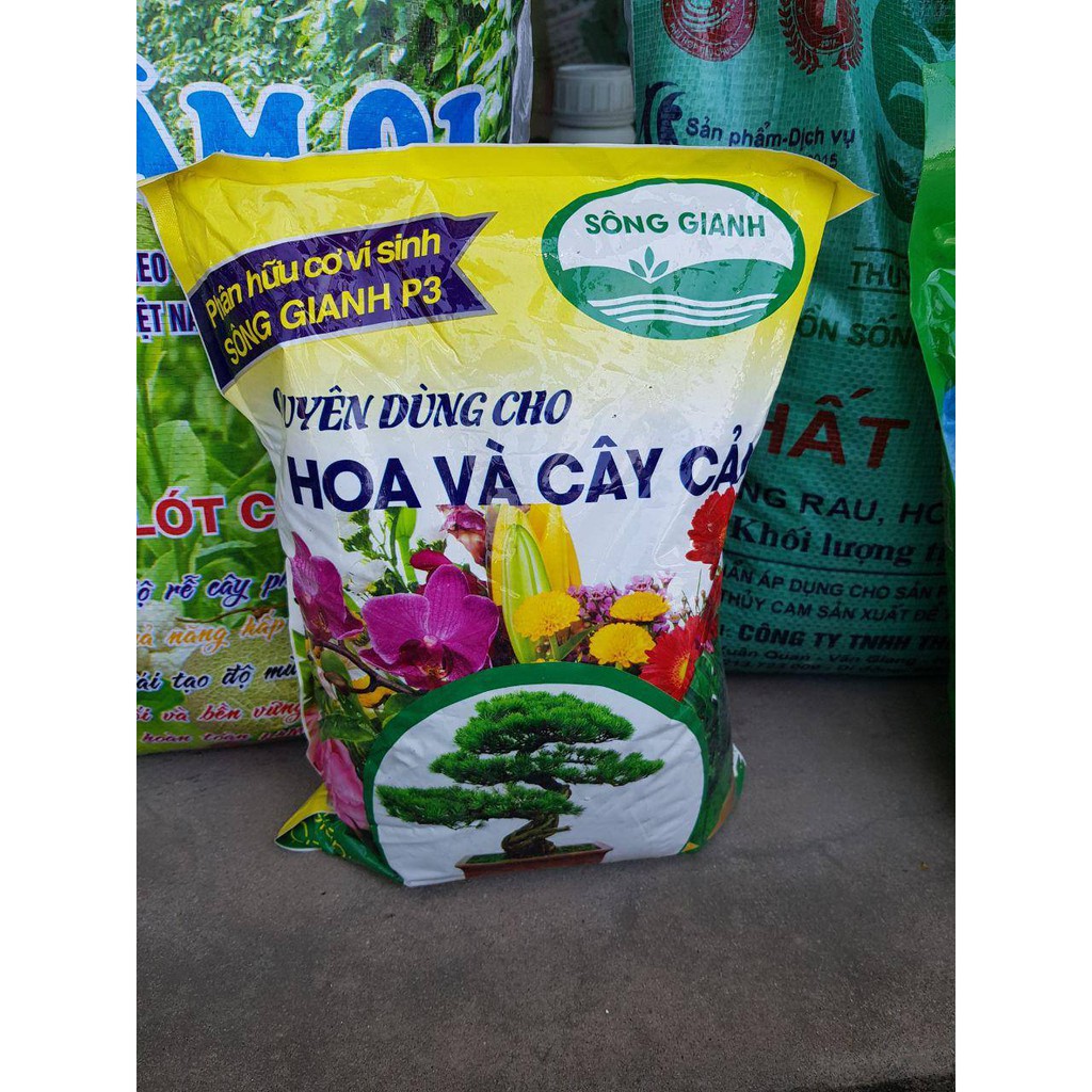 Túi 2 kg Phân bón hữu cơ cho hoa hồng, rau sạch, cây cảnh