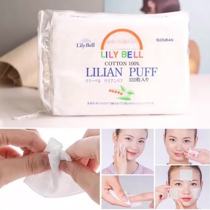 Bông Tẩy Trang Lily Bell Cotton 100 Lilian Puff 222 miếng
