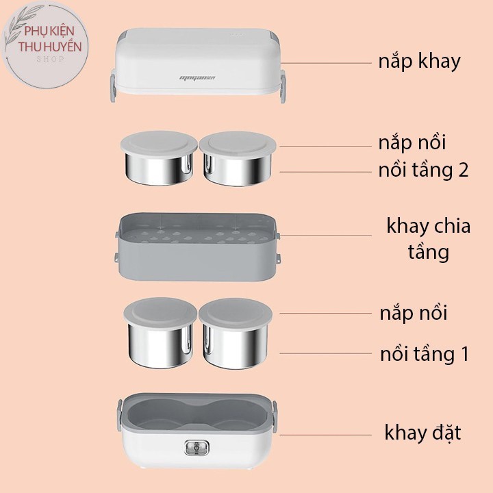 🔥𝑭𝑳𝑨𝑺𝑯-𝑺𝑨𝑳𝑬🔥 Hộp Cơm Cắm Điện Đa Năng Nấu Chín , Hâm Nóng Đồ Ăn Cao Cấp 2 Tầng,4 Bát Inox | BigBuy360 - bigbuy360.vn