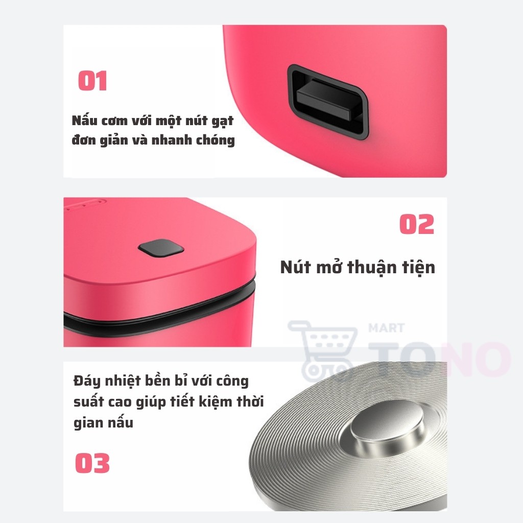 Nồi Cơm Điện Mini Cao Cấp [ Nấu Đa Năng - Nồi Nấu Cháo - Nấu Lẩu ] | BigBuy360 - bigbuy360.vn