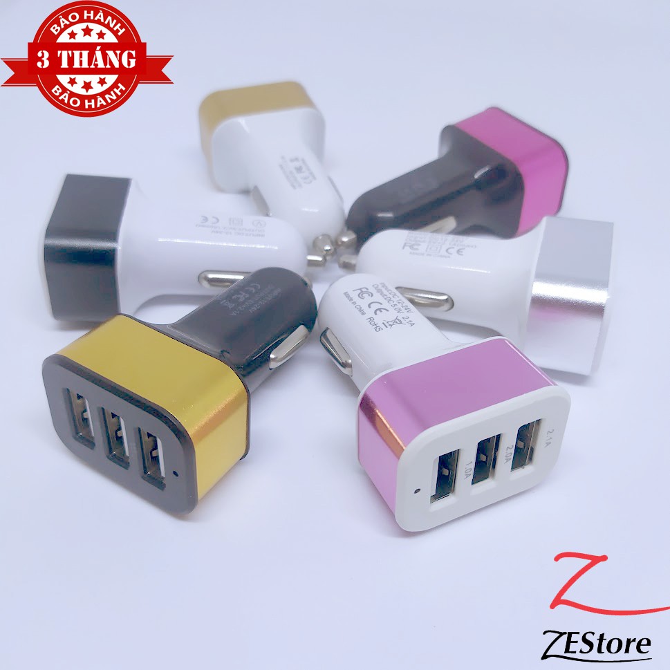 Tẩu sạc ô tô 3 cổng usb