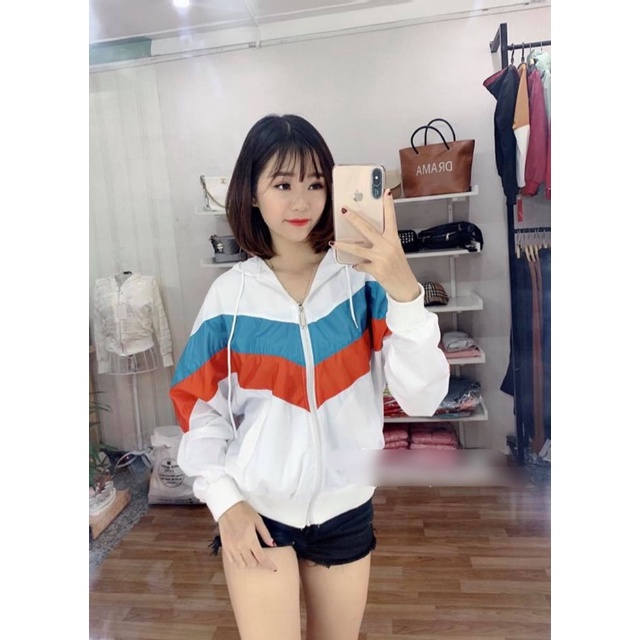 Áo khoác gió nữ đẹp dù Ahihi 'Hi Hi Hi' dễ thương - khoát nữ 2 lớp có nón đẹp
