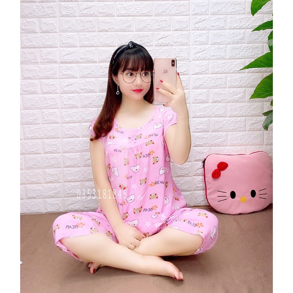 Bộ Bầu và Sau Sinh Vải Lanh Lụa Cộc Tay Quần Lửng