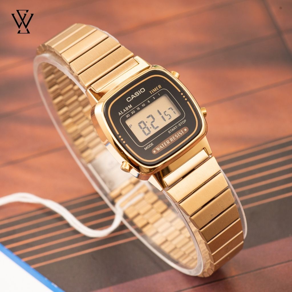 Đồng Hồ Điện Tử Nữ Casio WATCHSTORE LA670WGA-1DF Thiết Kế Mặt Kính Nhựa 24.6 mm, Dây Đeo Kim Loại Màu Vàng Trẻ Trung