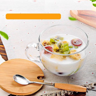 Cốc bát thủy tinh cường lực, cốc thủy tinh trong suốt chịu nhiệt đựng đồ ngũ cốc ăn sáng tiện lợi