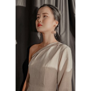 Alicia Dress | Single Shoulder Dress in Linen