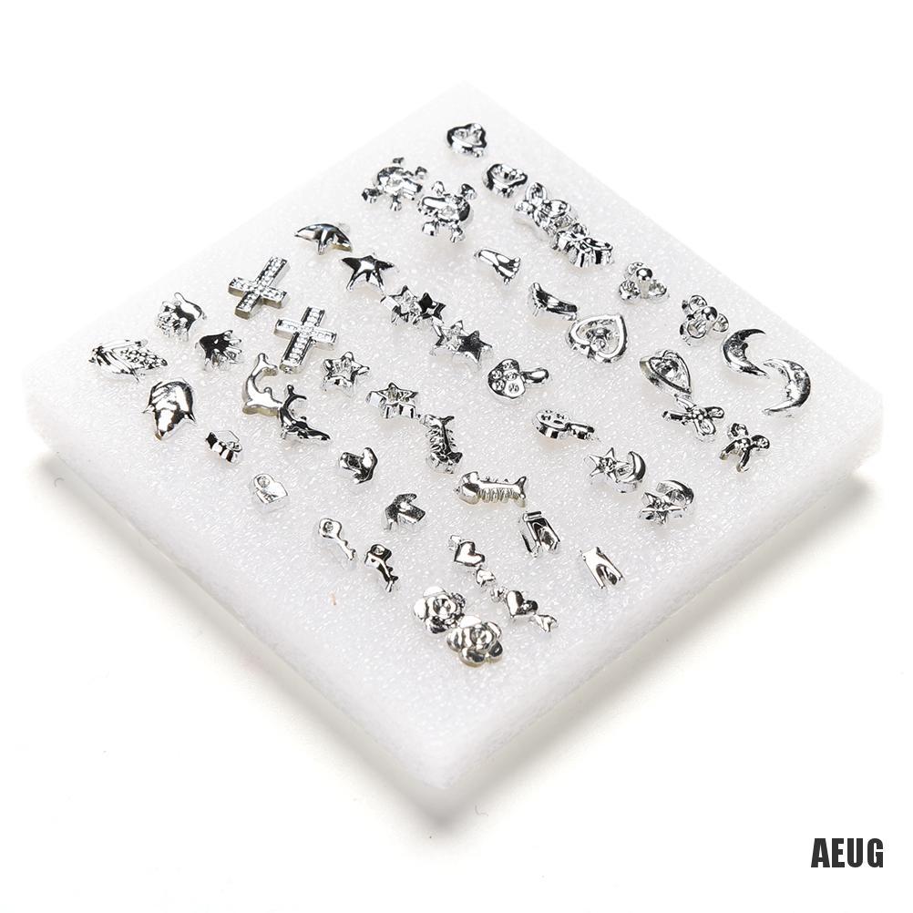 Bộ 24 đôi bông tai nhựa mạ bạc phong cách thời trang