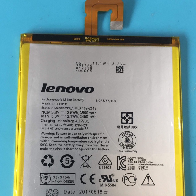 Pin Lenovo Tab 2, A3500, S5500 zin