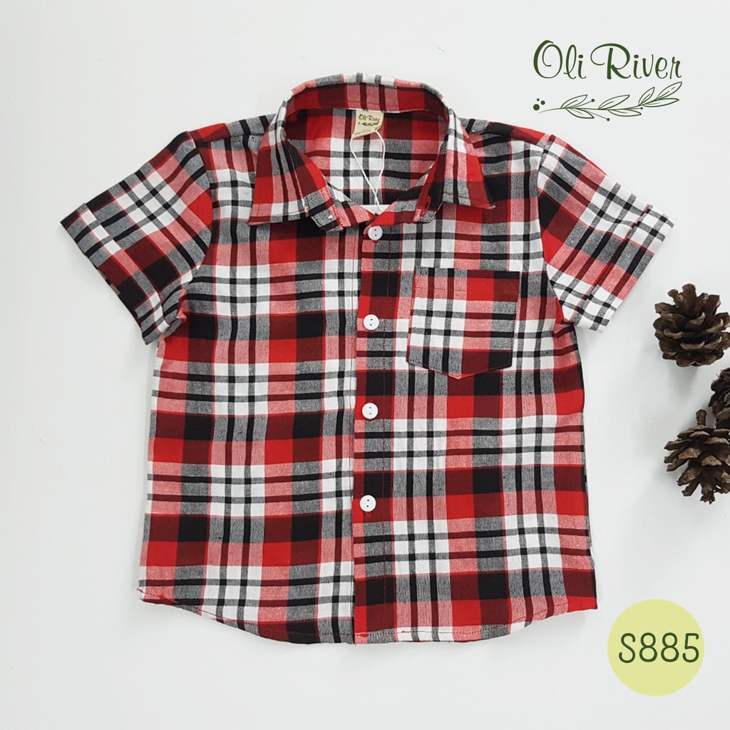 ÁO SƠ MI TAY NGẮN BÉ TRAI NHIỀU MẪU OLIRIVER