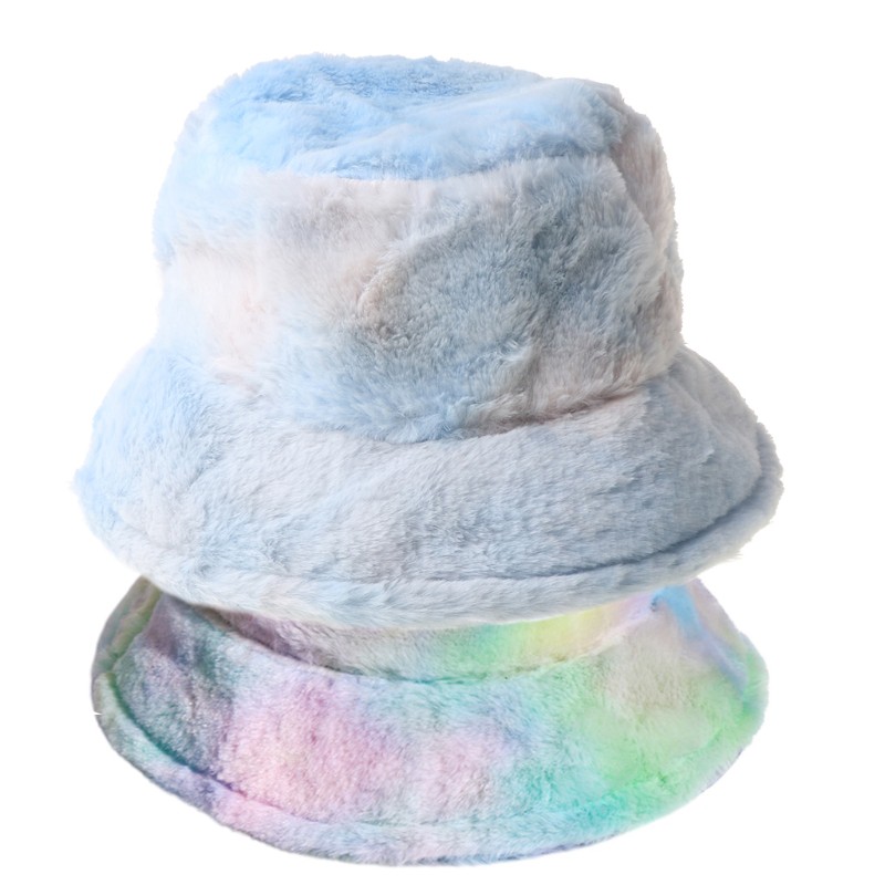 Nón Bucket Phối Màu Cầu Vồng Thiết Kế Đơn Giản Cho Nữ